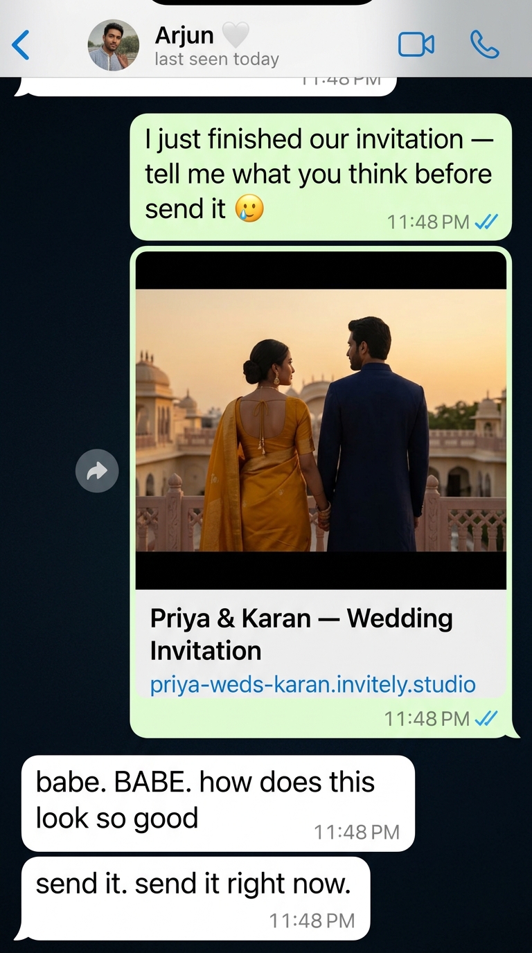 Partner reaction on WhatsApp